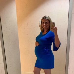 Gorgeous blue maternity dress, like new!